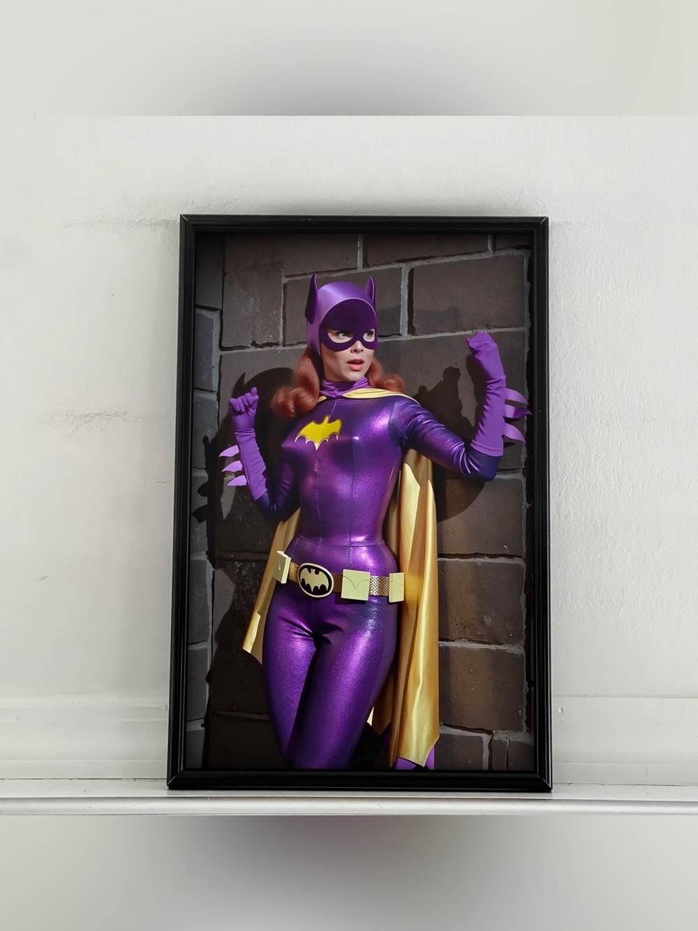 Batman Batgirl Yvonne Craig Pinup Girl Art Poster